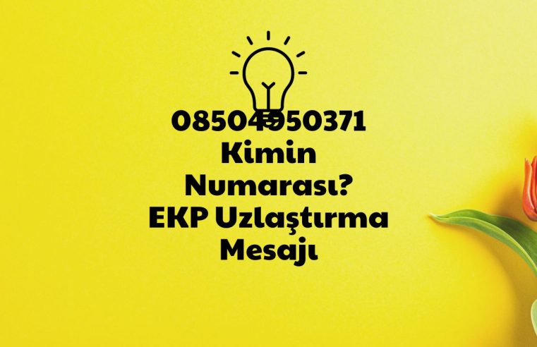 08504950371 Kimin Numarası?